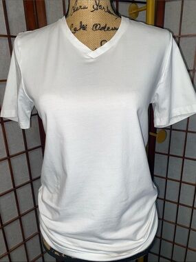 Pact White V-Neck Organic Cotton Tee